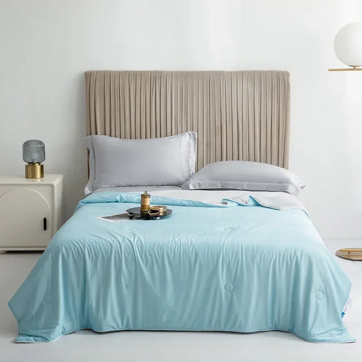 Air Condition Summer Comforter — Pure Color Ice Silk Cooling Blanket, Lightweight & Smooth Twin/King Size Quilt | Kalsten