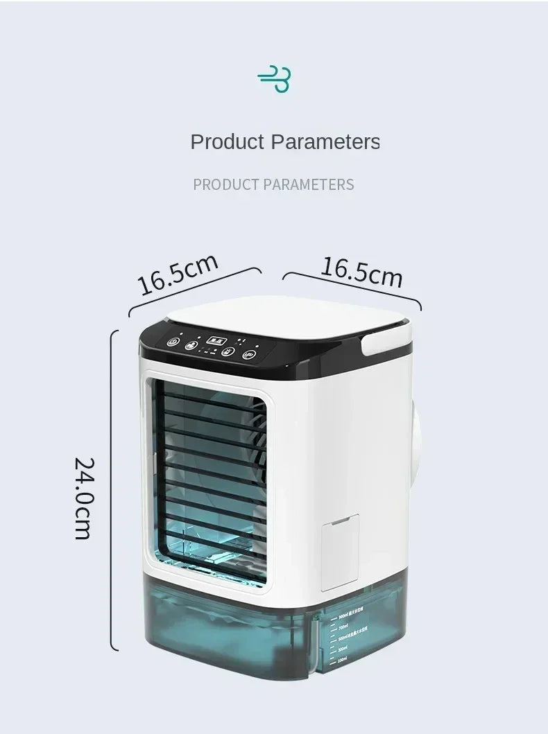 Portable Desktop Air Conditioner Fan – Dual Spray Ultrasonic Humidifier, 3-Speed Silent Air Cooler with Night Light for Home | Kalsten