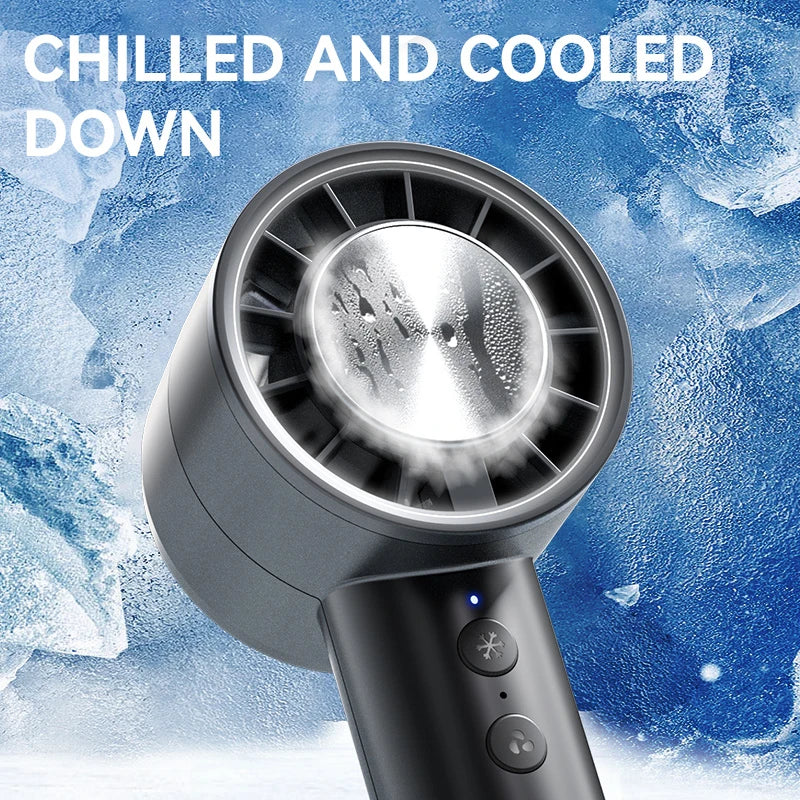 Kalsten | Brisano AirCool Mini Hand Fan with Cooling Function | 5 Speeds | LED Display & USB Charging | Quiet & Portable | For Travel, Office & Outdoor