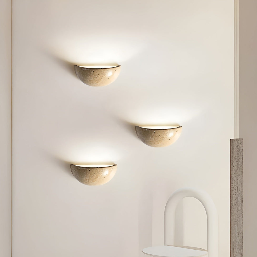 Half-Round LED Wabi-Sabi Wall Lamp - ZenGlow | Kalsten