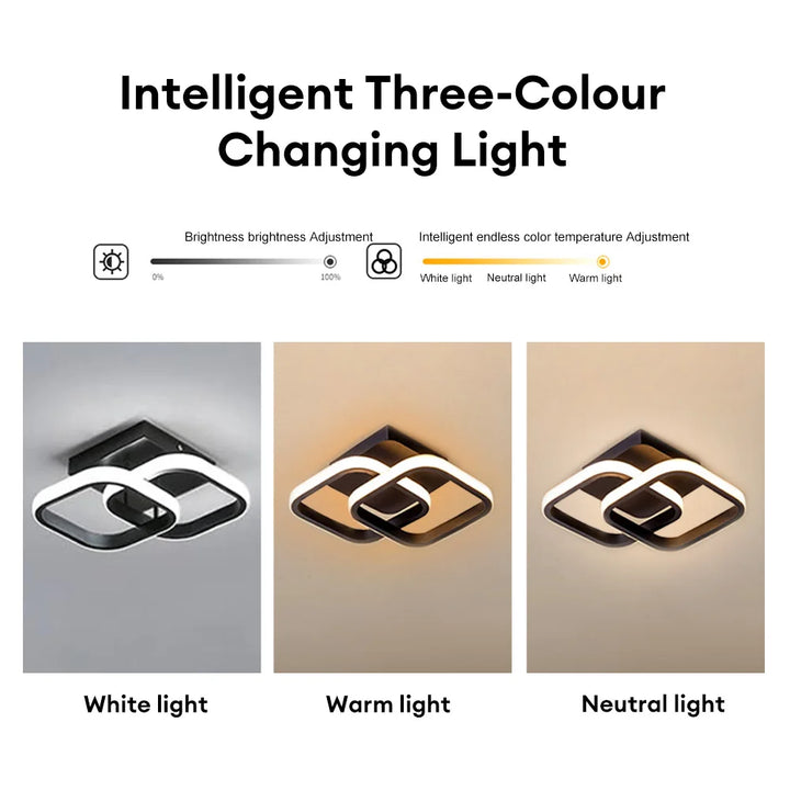 Modern Ceiling Lamp 85-265V Metal Ceiling Chandelier Three-tone Light Ceiling Lamp for Living Room Corridor Balcony Home Decor | Kalsten