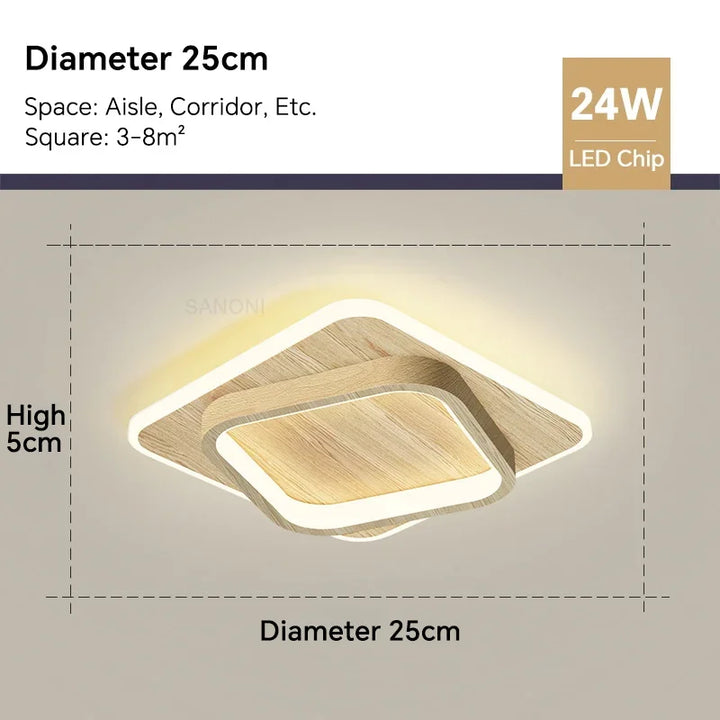 Modern LED Ceiling Lamp - Square Ceiling Light Fixture for Living Room, Stair, Aisle, and More | Kalsten