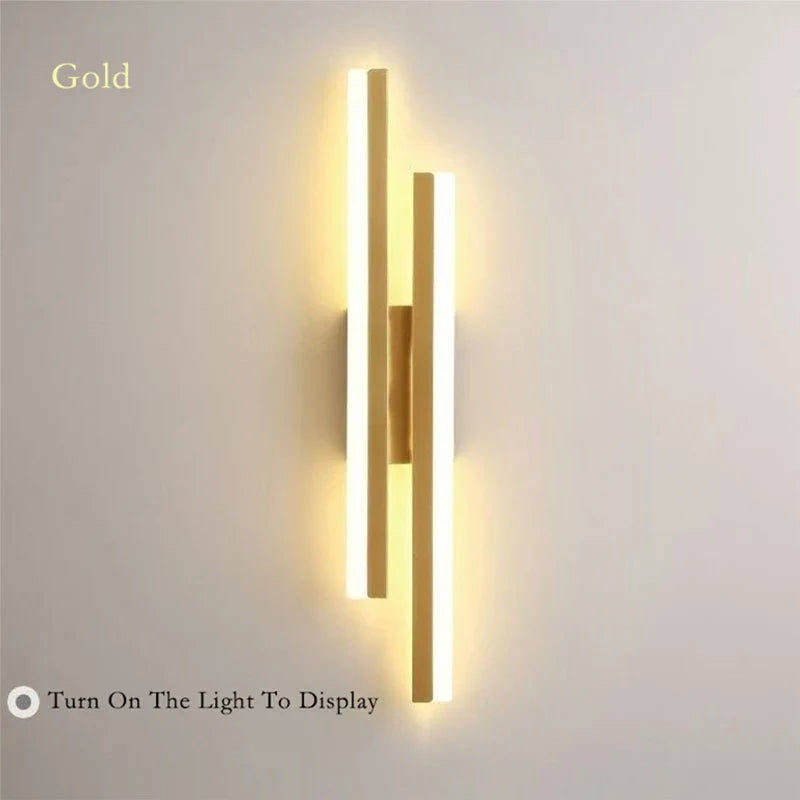 Modern LED Wall Lamp – Black & Gold Acrylic Wall Sconce for Living Room, Bedroom, and Interior Decor | Kalsten