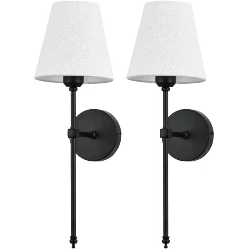 Modern LED Wall Lamp with Fabric Lampshade – Wall-Mounted Sconce for Bathroom, Bedroom, Corridor, or Stairway | Kalsten