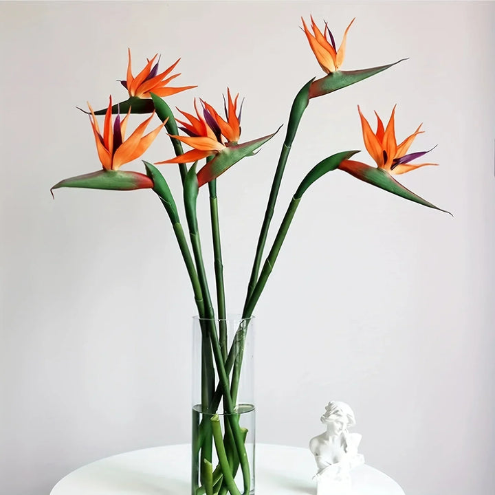 Kalsten | Floriva 3 Piece Set Artificial Strelitzias | Bird of Paradise Flowers | 24.5 cm Long Stems | Decoration for Home, Office & Events