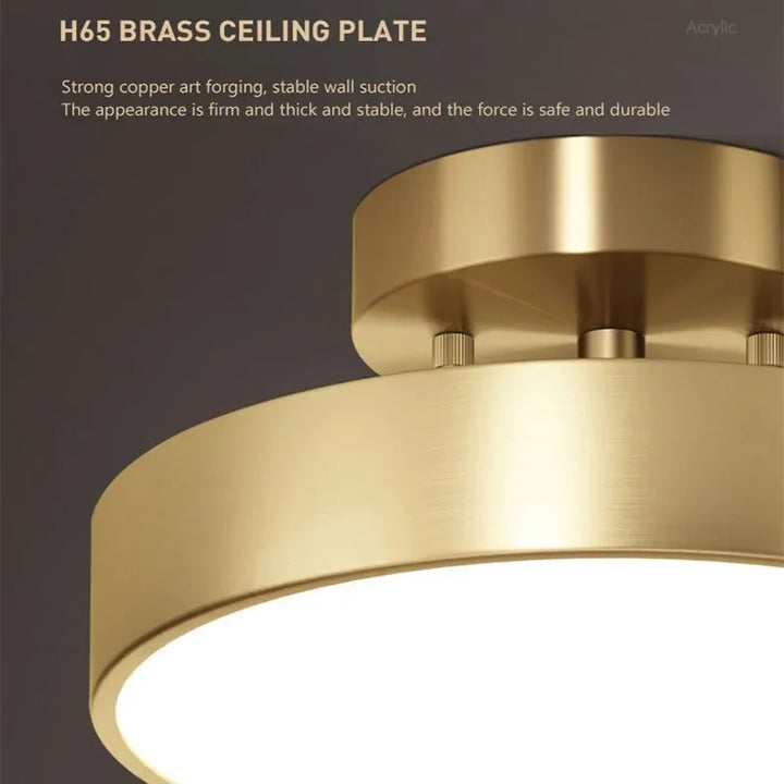 Modern LED Ceiling Light – Nordic Copper Design for Bedroom, Living Room, Dining Room, and Corridor | Kalsten