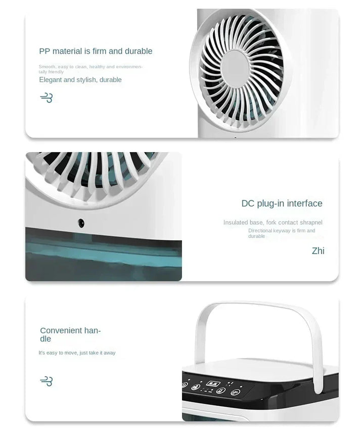 Portable Desktop Air Conditioner Fan – Dual Spray Ultrasonic Humidifier, 3-Speed Silent Air Cooler with Night Light for Home | Kalsten