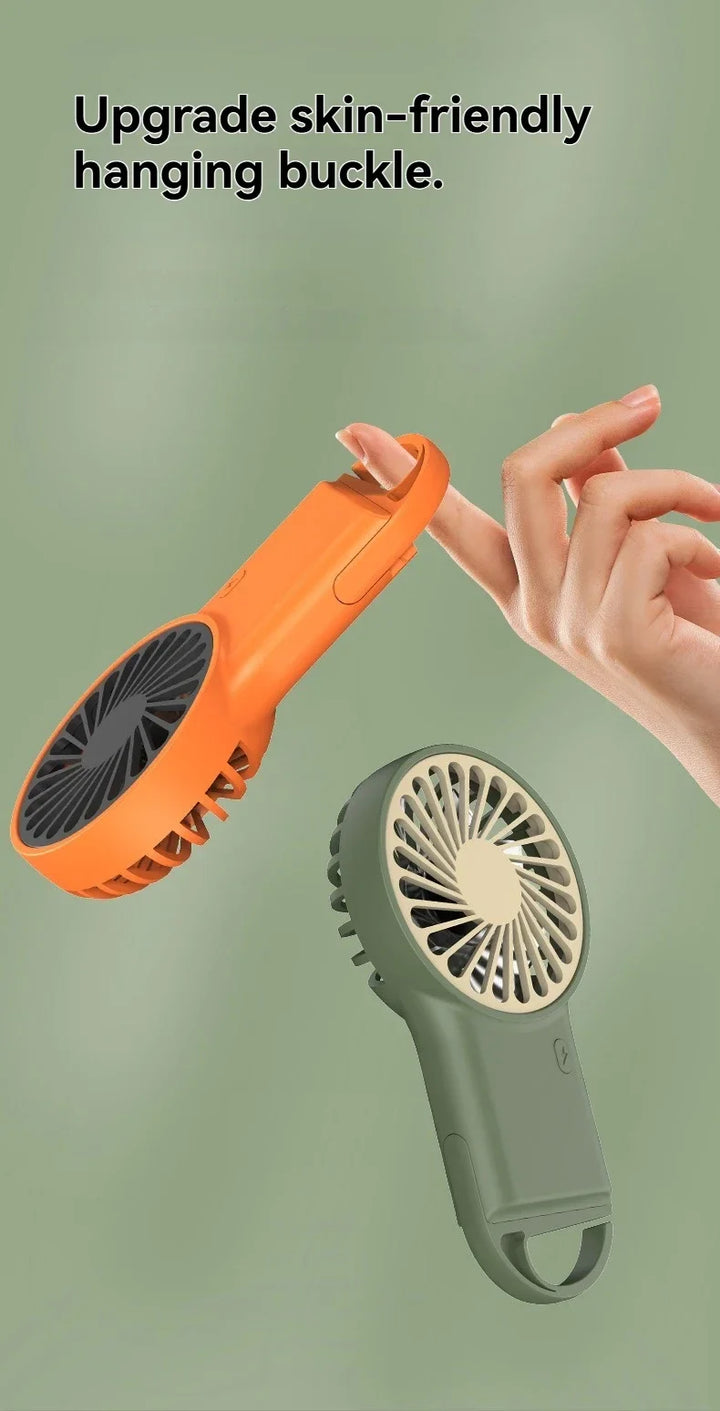 New Foldable USB Rechargeable Mini Fan | Handheld Desktop Fan with Cartoon Design & Hook for Outdoor, Home & Office Use | Kalsten