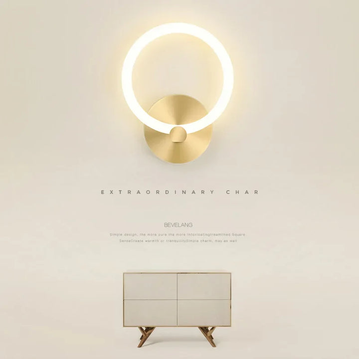 Modern Nordic LED Wall Lamp – Elegant Ring Light Fixture for Bedroom, Living Room, and Hotel Décor | Kalsten