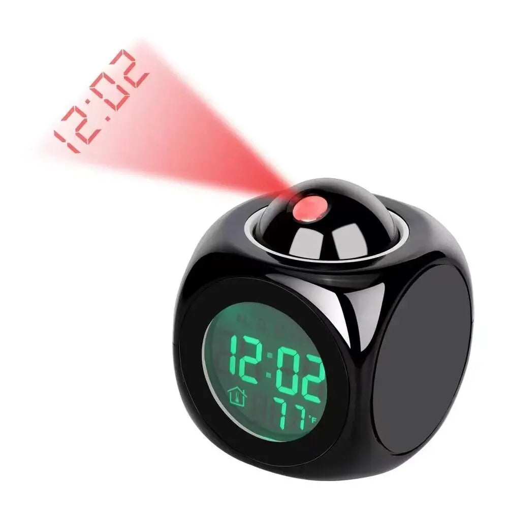 Digital projection clock with alarm, snooze function and room temperature display – Perfect for bedroom and office | Kalsten