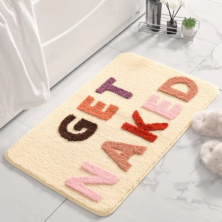 Kalsten | Colorful "Get Naked" Non-Slip Microfiber Bath Mat – Absorbent & Fun for Kids and Adults