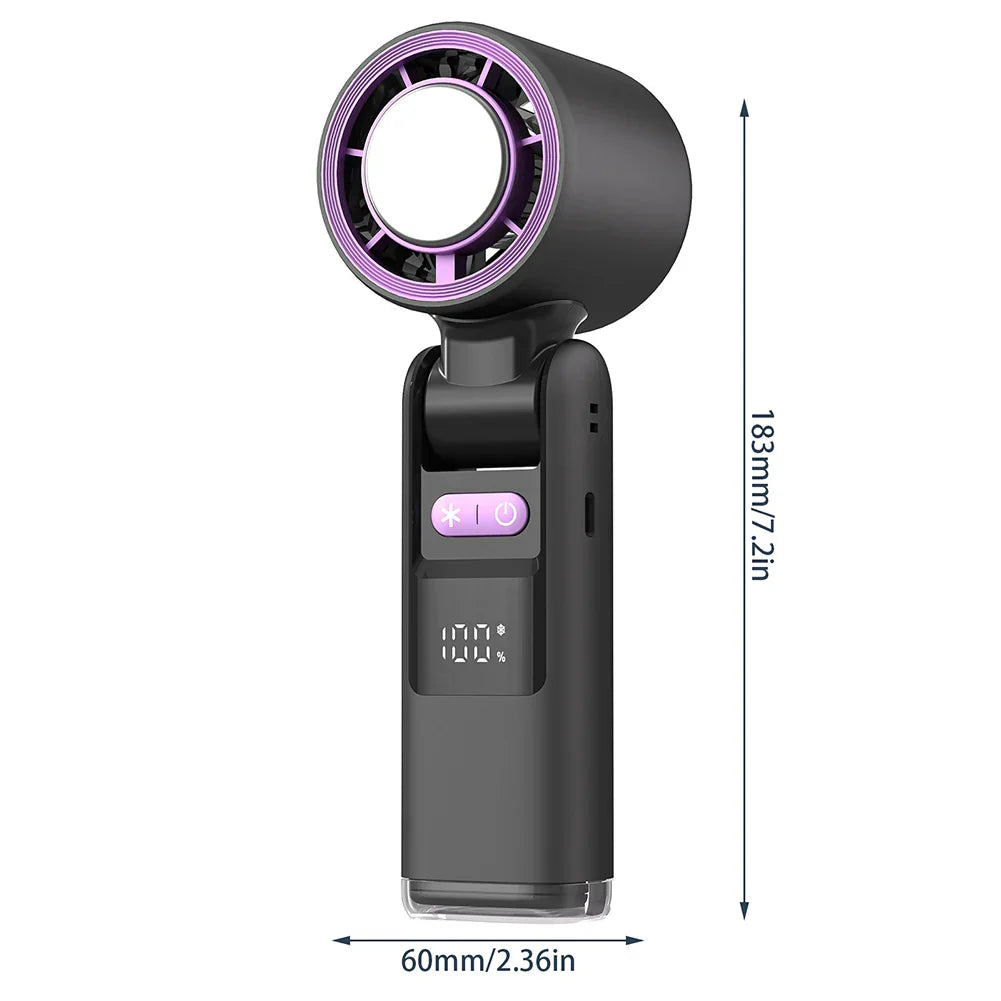 Mini handheld fan with 100 wind levels and digital display | Kalsten