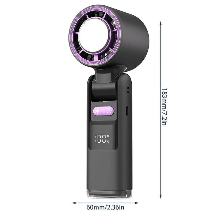 Mini handheld fan with 100 wind levels and digital display | Kalsten