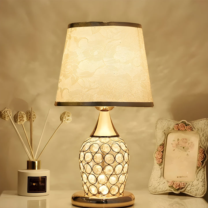 Lustrelia Crystal Optic Table Lamp | LED Lighting & Touch Function | Elegant Play of Light | 220V | Plastic | Kalsten
