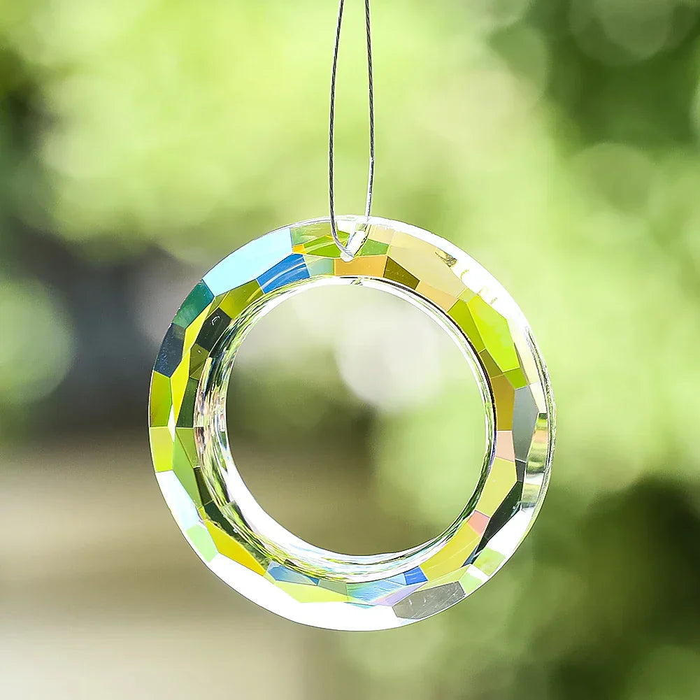 Kalsten | Crystal Suncatcher LumiRing 50 | Ø 50 cm | Glass Prism for Windows, Garden & Decor | Rainbow Catcher for Light Plays