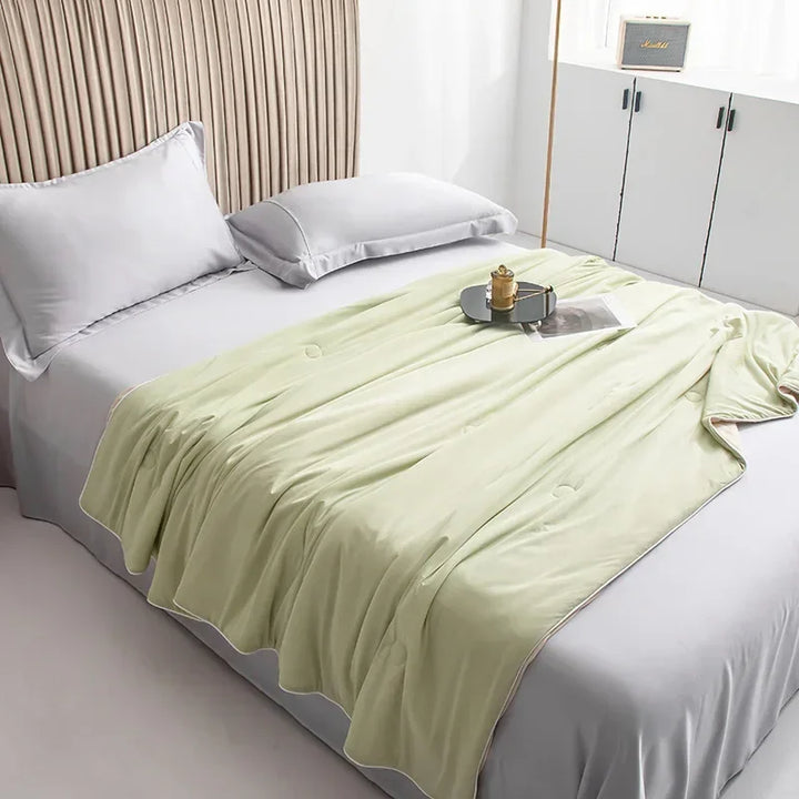 Air Condition Summer Comforter — Pure Color Ice Silk Cooling Blanket, Lightweight & Smooth Twin/King Size Quilt | Kalsten
