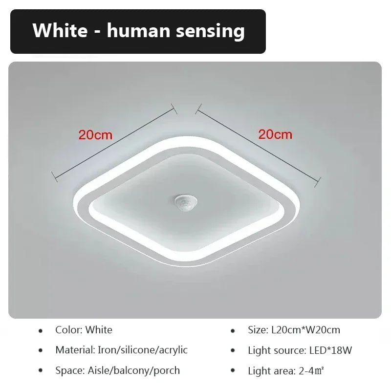 Modern LED Ceiling Lamp with Motion Sensor – Energy-Efficient Lighting for Living Room, Bedroom, Corridor, and Stairs (90-260V) | Kalsten