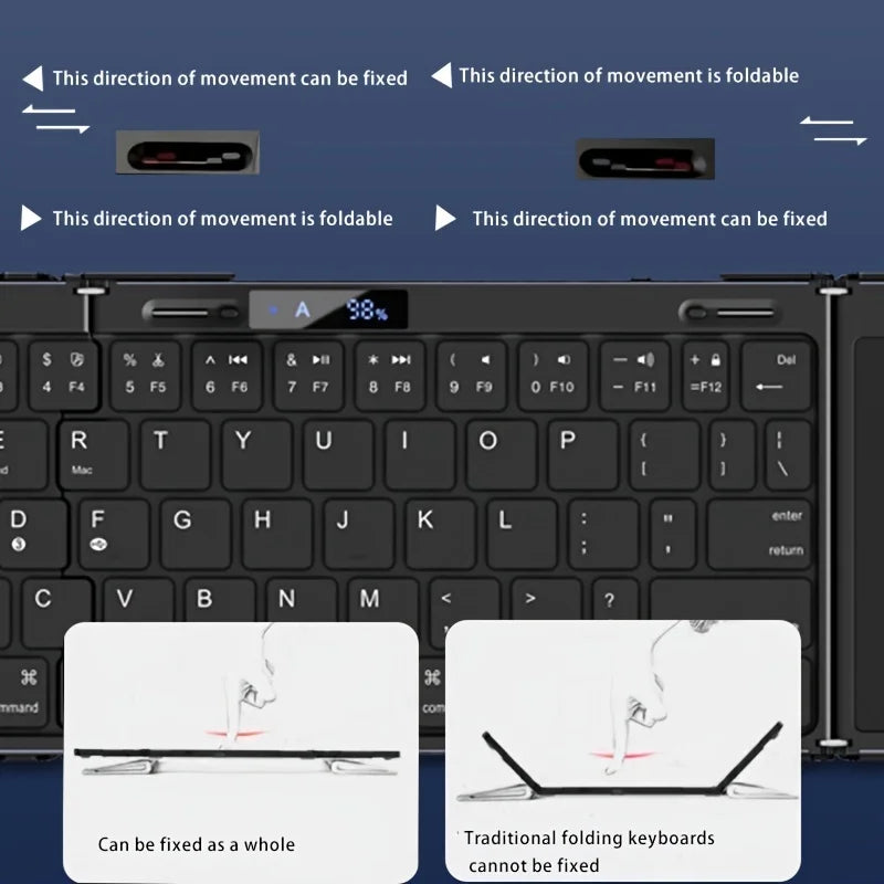Kalsten | Foldable RGB Wireless Built-in Touchpad Backlit Travel Keyboard