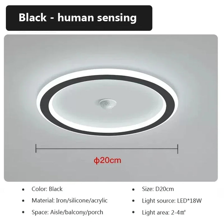 Modern LED Ceiling Lamp with Motion Sensor – Energy-Efficient Lighting for Living Room, Bedroom, Corridor, and Stairs (90-260V) | Kalsten