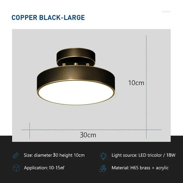 Modern LED Ceiling Light – Nordic Copper Design for Bedroom, Living Room, Dining Room, and Corridor | Kalsten