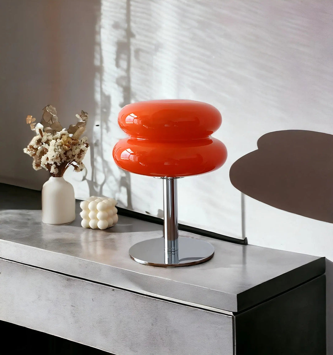 Elegant Macaron Glass Table Lamp with USB - 3 Light Colors Kalsten