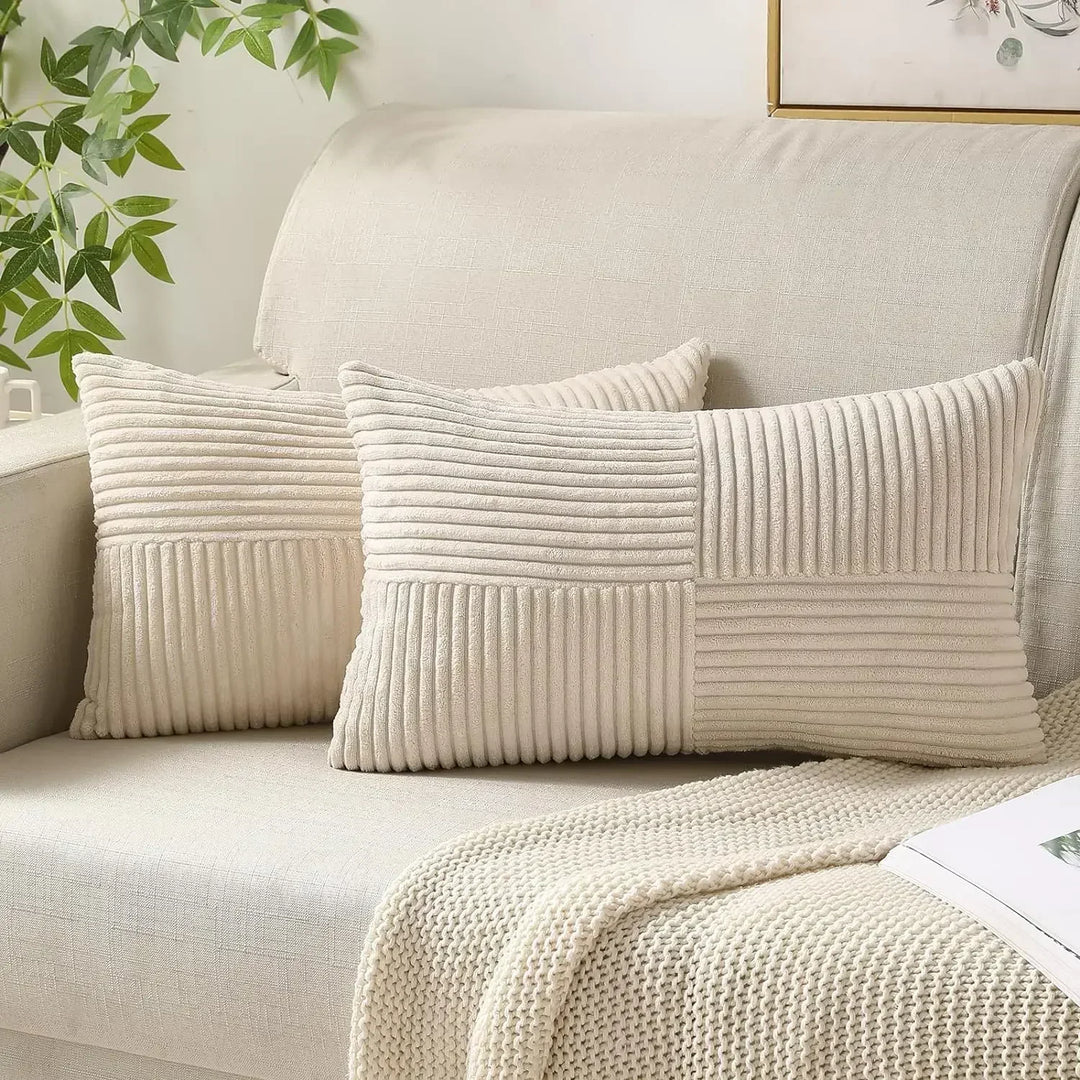 Kalsten | VelvetAura Cushion Cover - Stylish Striped Cushion Covers in Luxury Corduroy Set