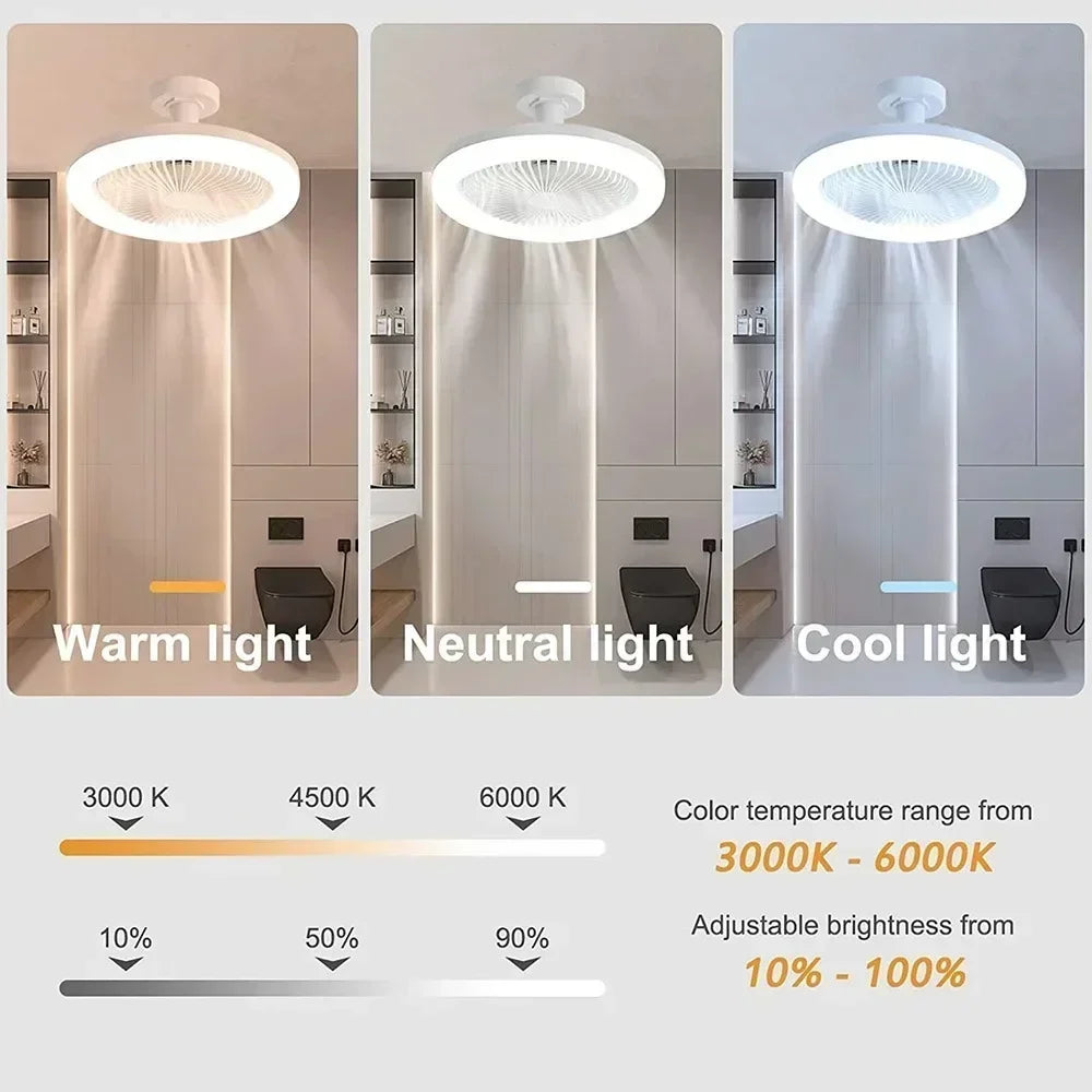 Upgrade Your Living Space with the Smart Remote Control Ceiling Fan - LED Lighting and E27 Converter Base Included for Ultimate Convenience | Kalsten