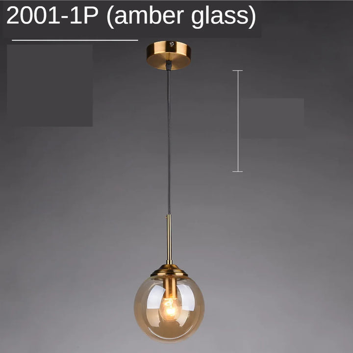 Modern Glass Pendant Lights for Bedroom Bedside Bathroom Hanging Lamp Ceiling Chandeliers Hotel Restaurant Decoration Ring | Kalsten