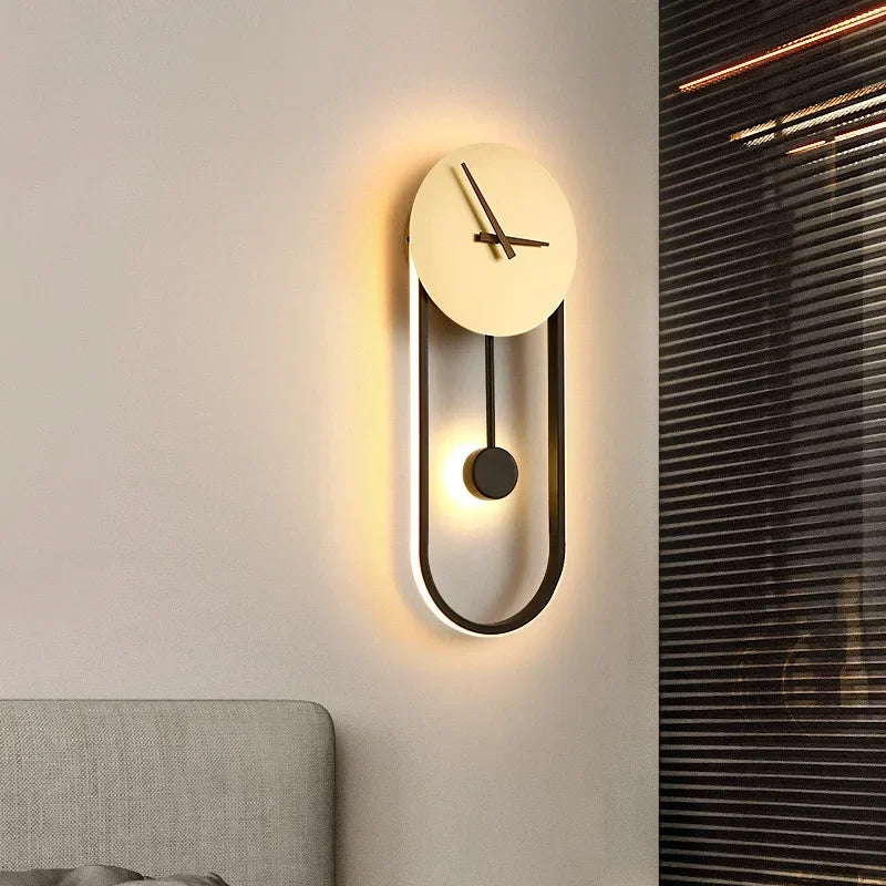Modern LED Clock Wall Lamp – Stylish Wall-Mounted Light for Bedroom, Living Room, and Home Décor | Kalsten