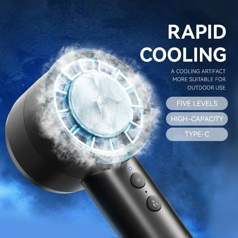 Kalsten | Brisano AirCool Mini Hand Fan with Cooling Function | 5 Speeds | LED Display & USB Charging | Quiet & Portable | For Travel, Office & Outdoor