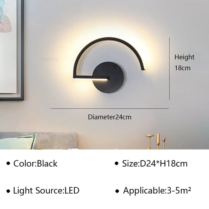 Modern LED Wall Lamp Bedside Sconce - Home Decor Lighting Fixture for Living Room, Bedroom, Hotel | Kalsten