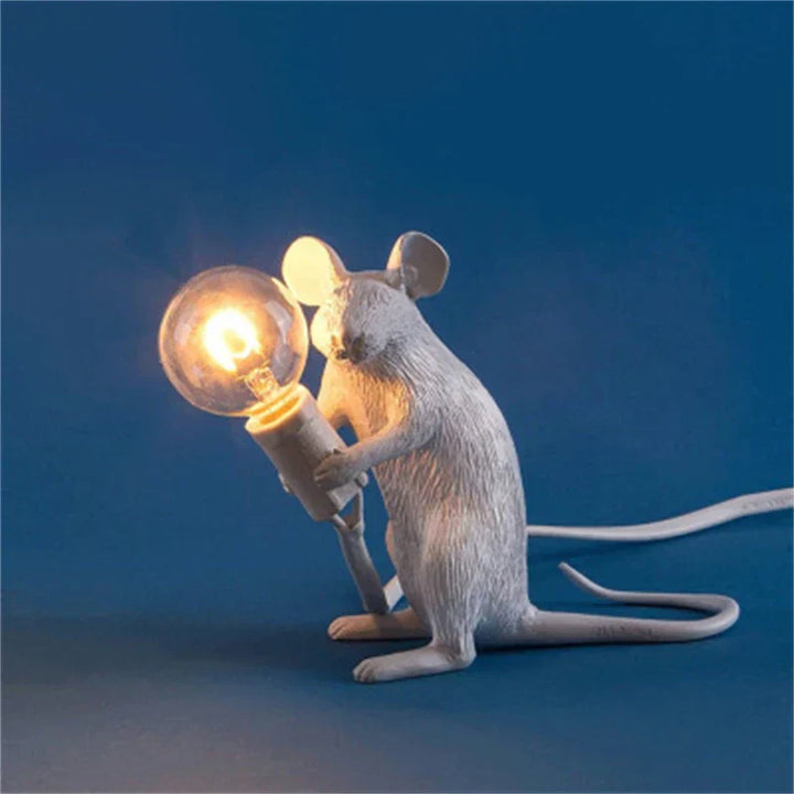 Modern LED Animal Table Lamps: Resin Rat, Cat, and Squirrel Night Lights | Kalsten