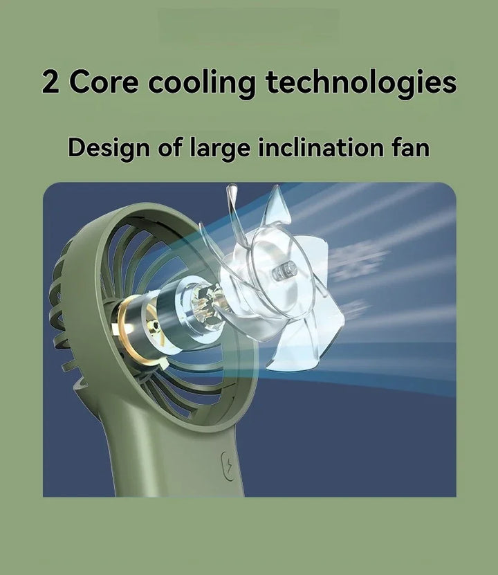 New Foldable USB Rechargeable Mini Fan | Handheld Desktop Fan with Cartoon Design & Hook for Outdoor, Home & Office Use | Kalsten