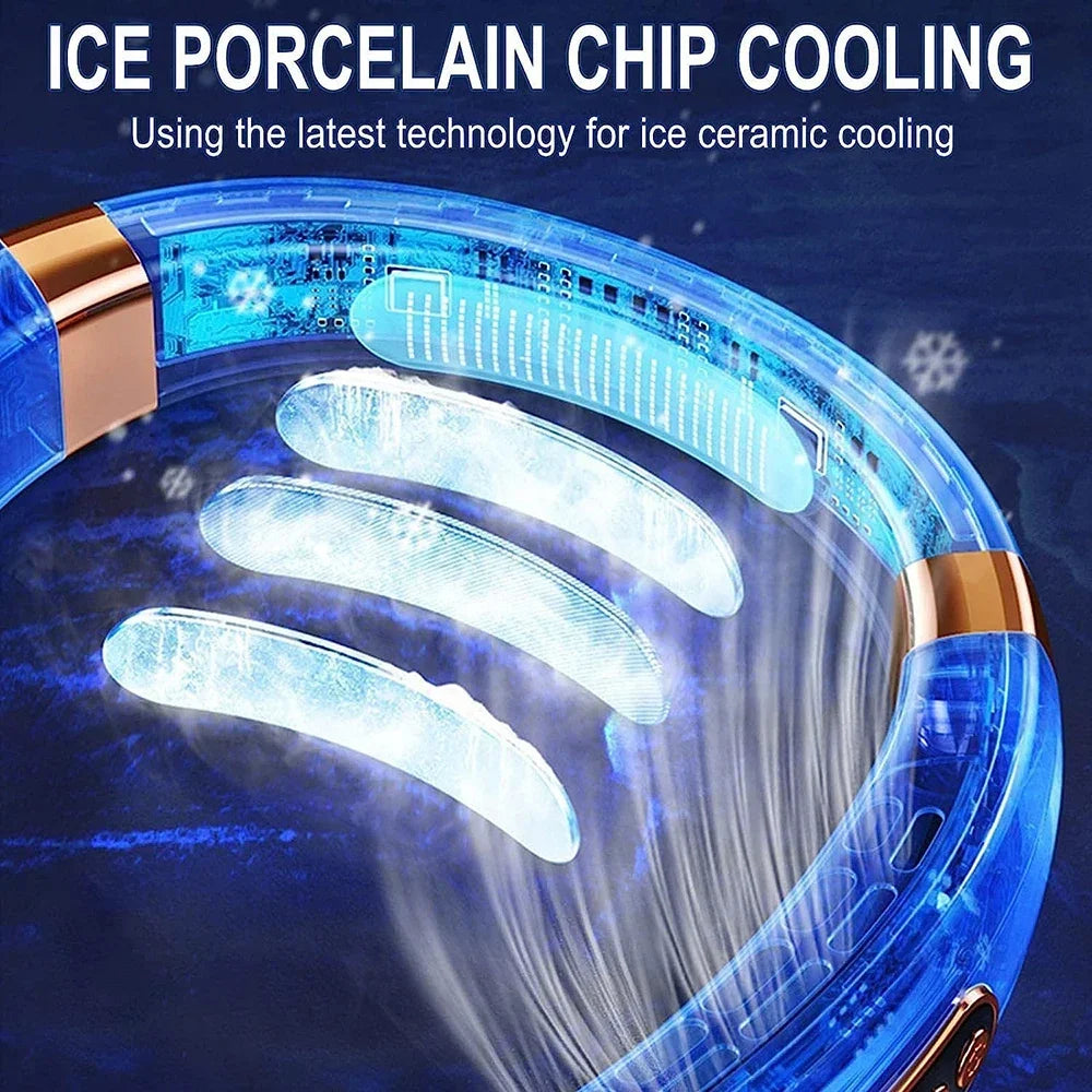 2025 Mini Hanging Neck Fan – Portable Bladeless Rechargeable Air Cooler with Digital Display, Personal Neck Ventilator | Kalsten