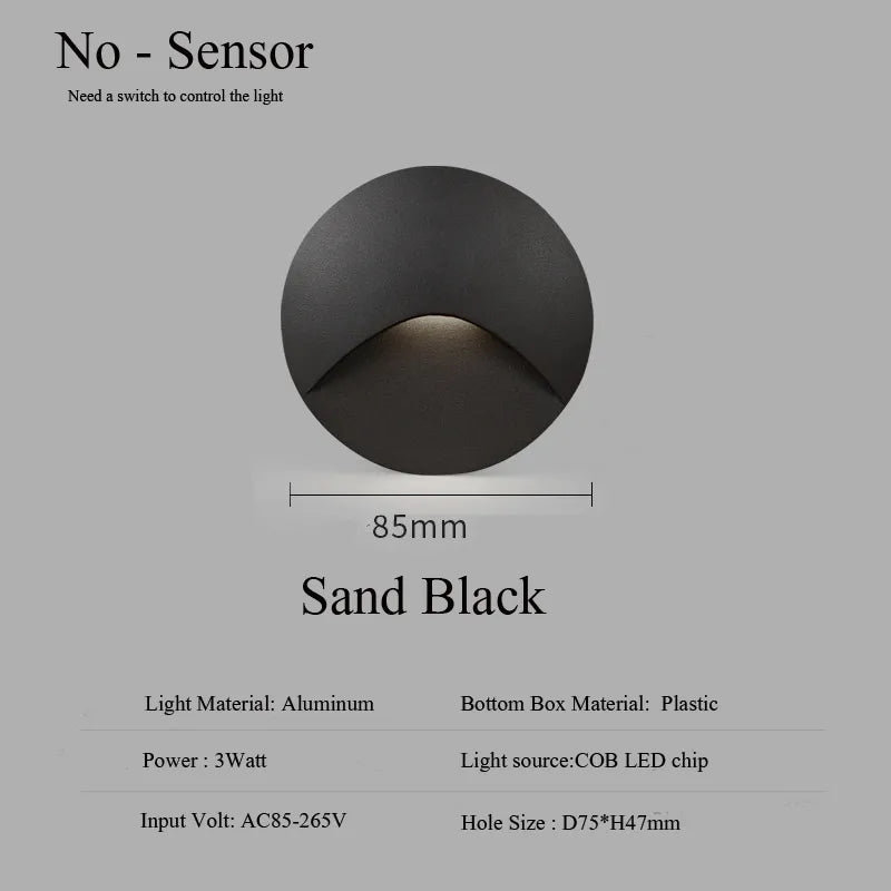 Kalsten | Modern waterproof IP65 LED recessed wall lamp for outdoor lighting - 3W embedded step & staircase balcony portal light