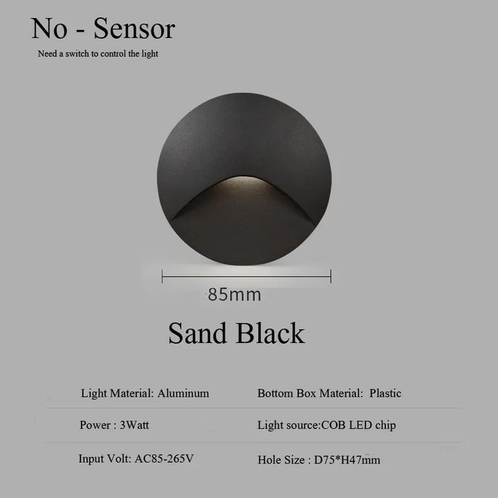 Kalsten | Modern waterproof IP65 LED recessed wall lamp for outdoor lighting - 3W embedded step & staircase balcony portal light