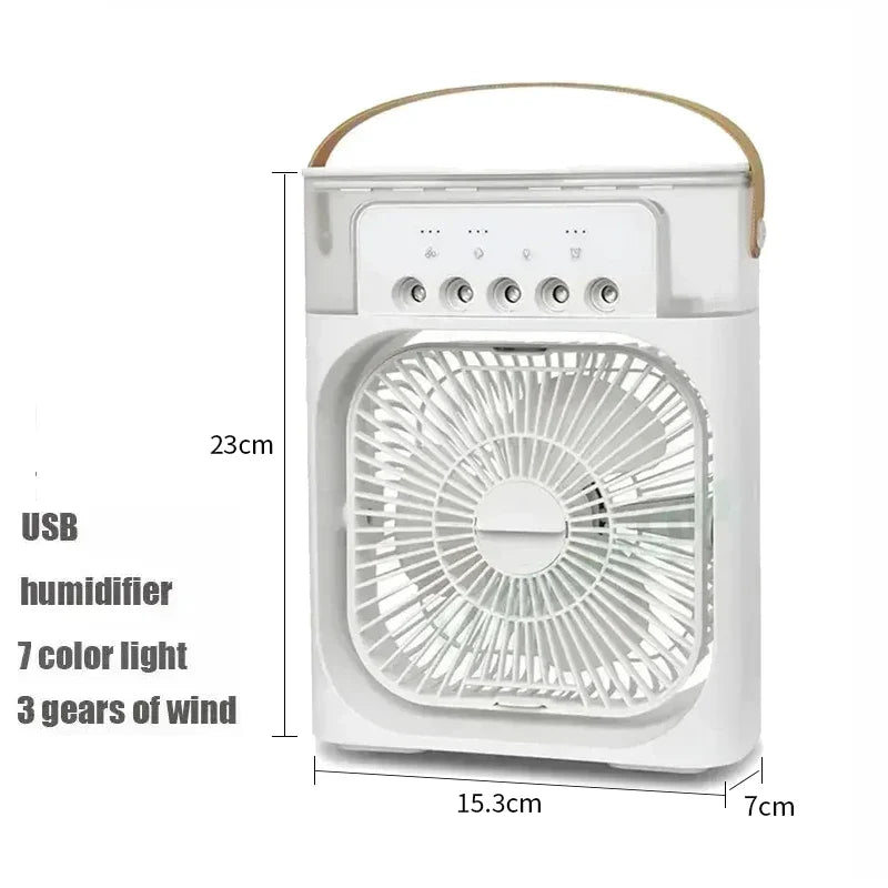 3-in-1 Mini Air Cooler Fan – Portable Household Air Conditioner with LED Night Light, Humidifier, and Adjustable Air for Home & Office | Kalsten
