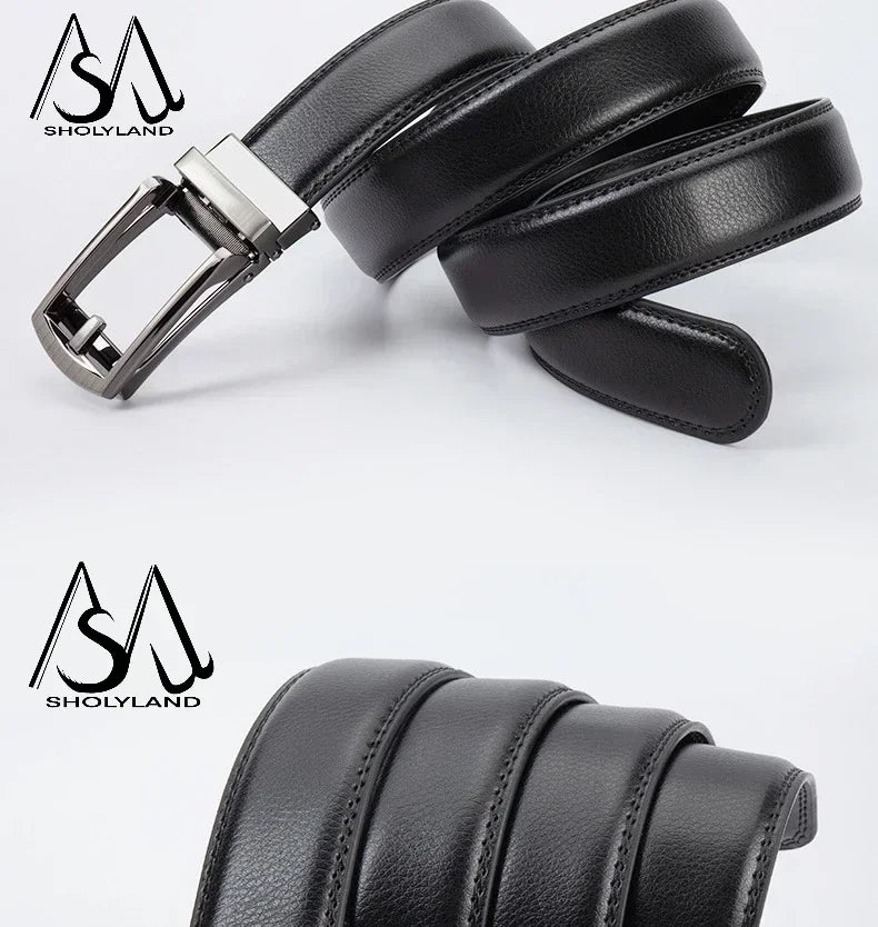 Men’s Leather Belt with Buckle