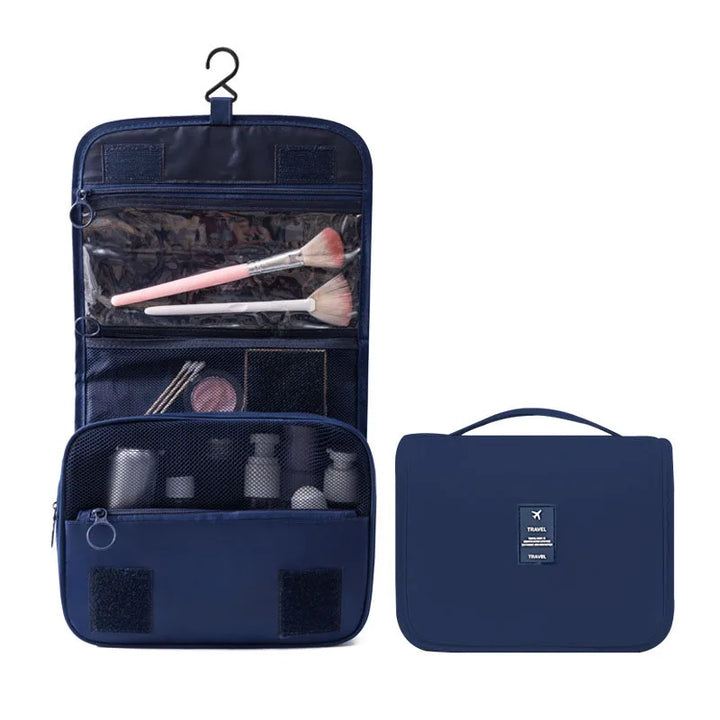 Kalsten | Travel toiletry bag for hanging | 6 compartments & moisture compartment | Compact & versatile | Water-repellent polyester