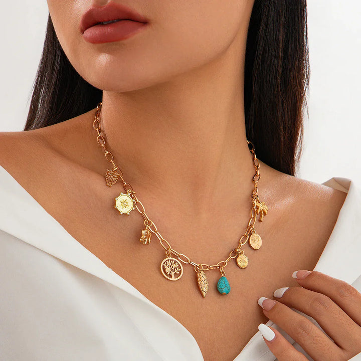 Kalsten | Paperclip Tropical Charm Necklace
