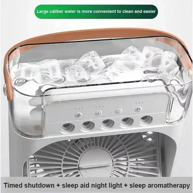 3-in-1 Mini Air Cooler Fan – Portable Household Air Conditioner with LED Night Light, Humidifier, and Adjustable Air for Home & Office | Kalsten