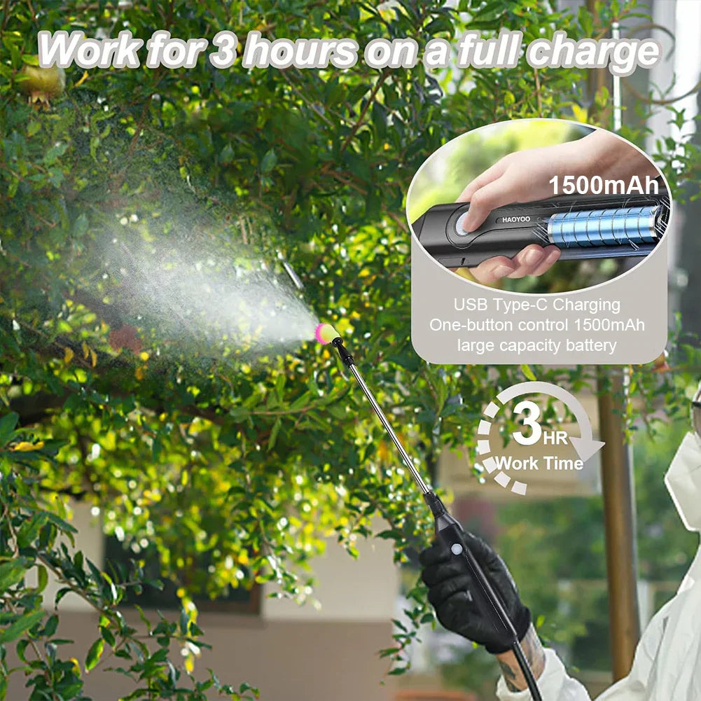 Kalsten | SPRAYMATE Pro Battery Pressure Sprayer | 5 L Shoulder Spray Bottle | USB Charging & Adjustable Nozzle | For Garden, Cleaning & Weed Control