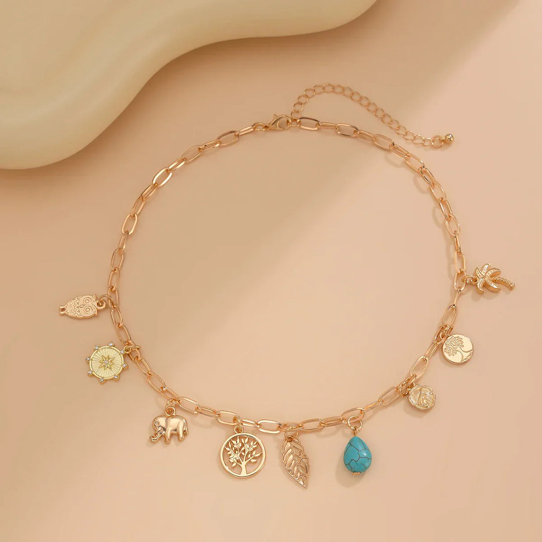 Kalsten | Paperclip Tropical Charm Necklace