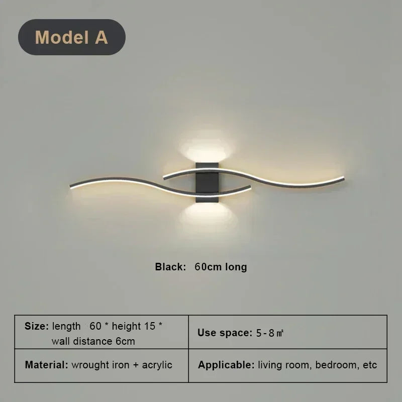 Modern LED Wall Lamp – Dimmable Up & Down Wall Sconce for Bedroom, Living Room, and Indoor Spaces | Kalsten