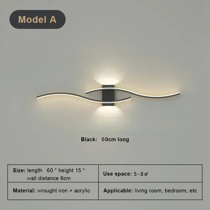 Modern LED Wall Lamp – Dimmable Up & Down Wall Sconce for Bedroom, Living Room, and Indoor Spaces | Kalsten
