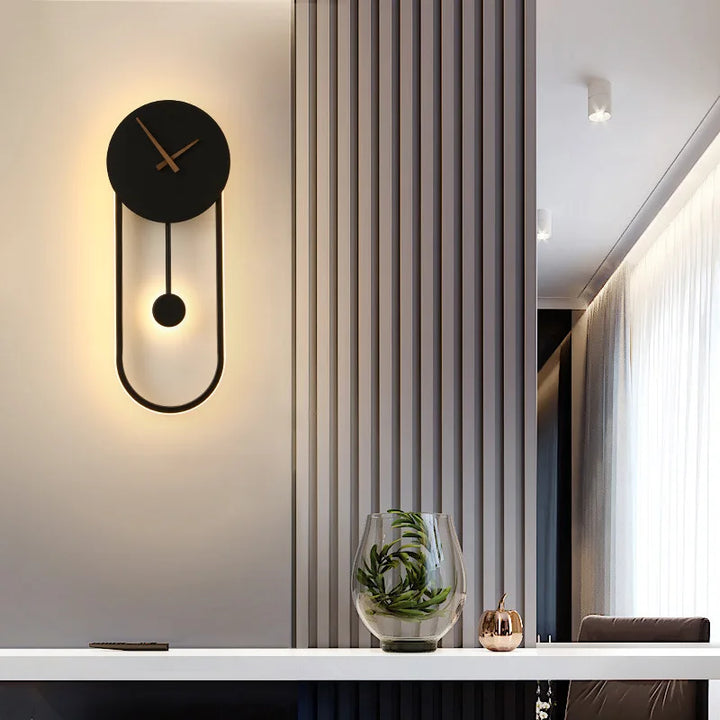 Modern LED Clock Wall Lamp – Stylish Wall-Mounted Light for Bedroom, Living Room, and Home Décor | Kalsten