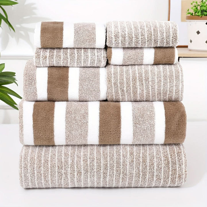 Kalsten | LUXORA – 8-piece towel set made of microfiber, soft, highly absorbent & quick-drying