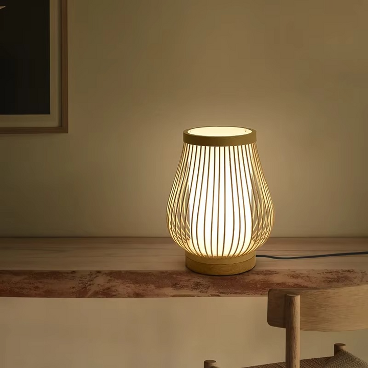 Zen-Inspired Bamboo Table Lamp for Bedroom and Living Room | Kalsten