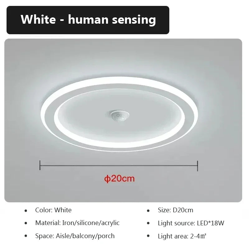 Modern LED Ceiling Lamp with Motion Sensor – Energy-Efficient Lighting for Living Room, Bedroom, Corridor, and Stairs (90-260V) | Kalsten