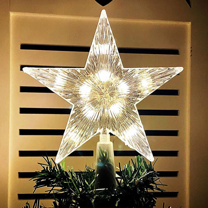 Bright Christmas Star – LED Illuminated Tree Topper for Christmas Tree, Sparkling Christmas Decoration for Festive Lighting and Elegant Decor | Kalsten